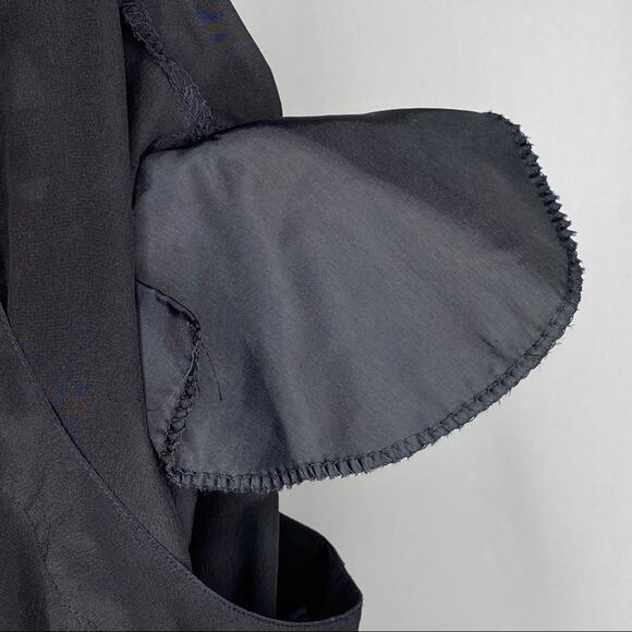 Vintage Richards & Jones Black 100% Silk Blouse Medium - Picture 8 of 11